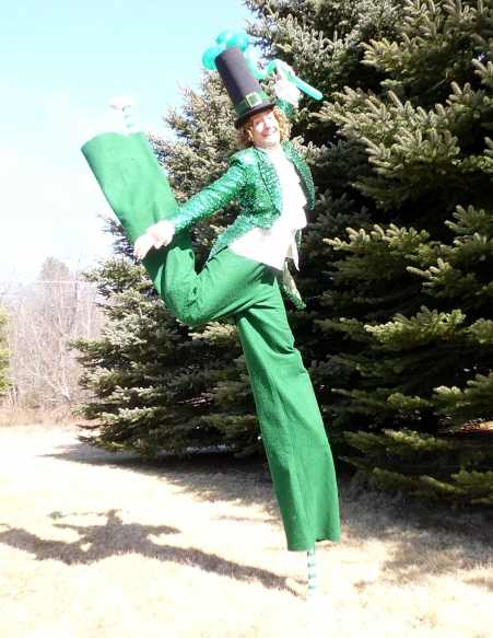 Leprechaun Stiltwalking NYC